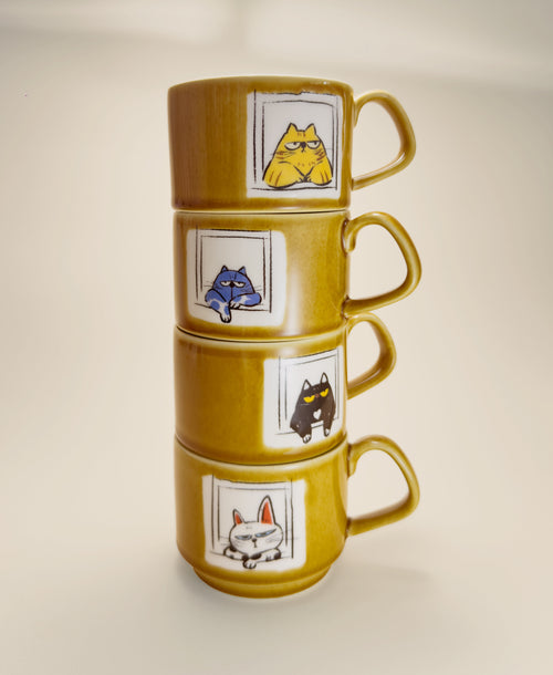 Cat Print Ceramic Coffee Mug