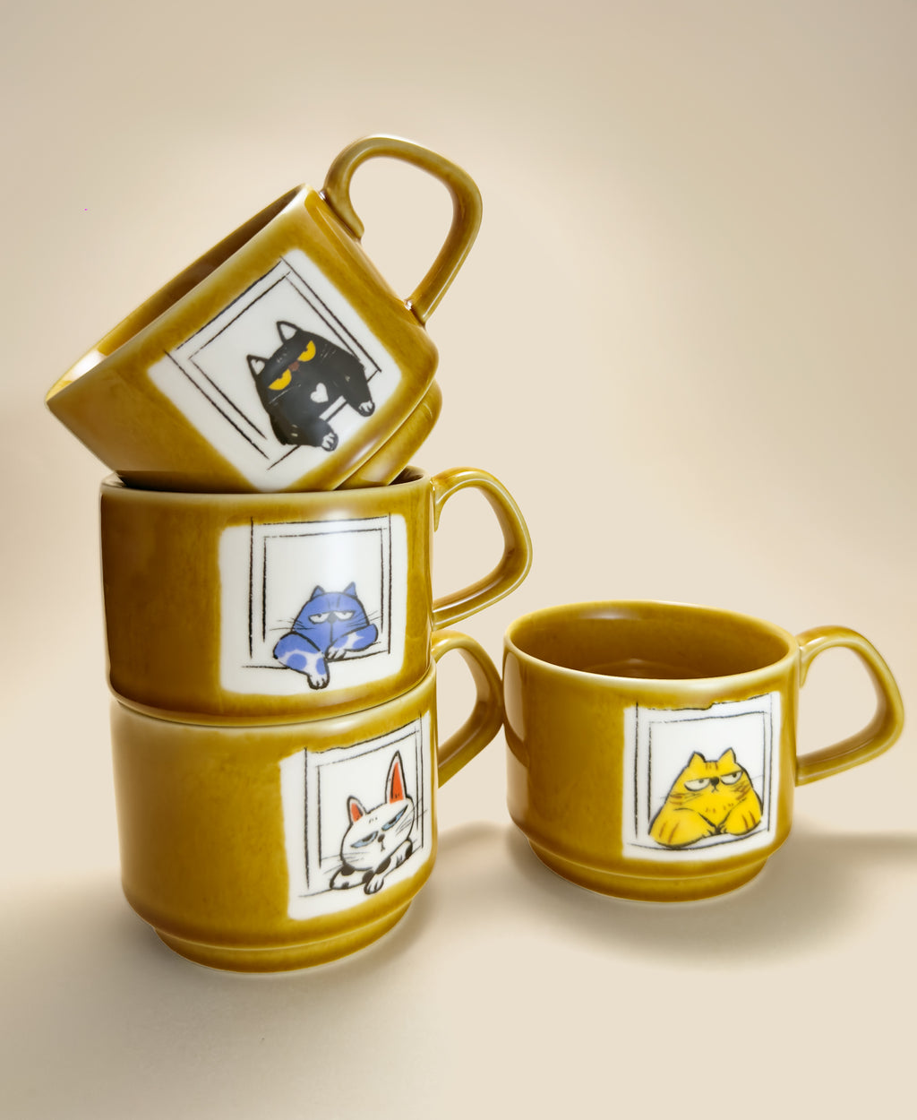 Cat Print Ceramic Coffee Mug