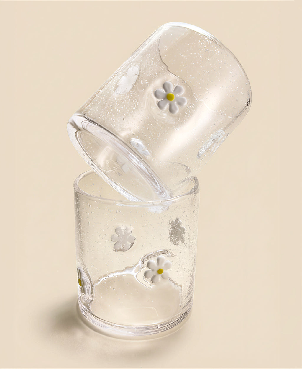 Daisy Thick Glass Cup