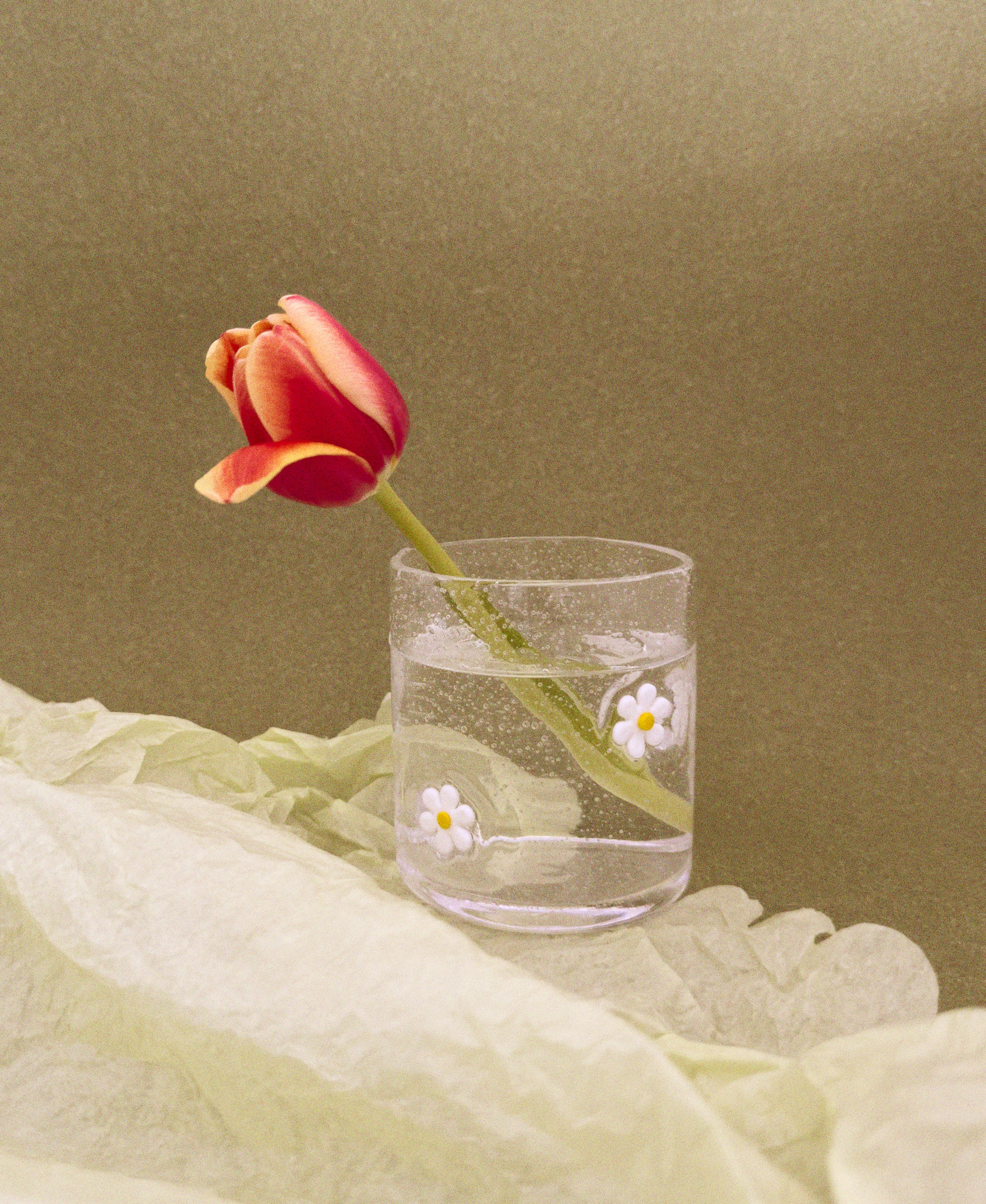 Daisy Thick Glass Cup