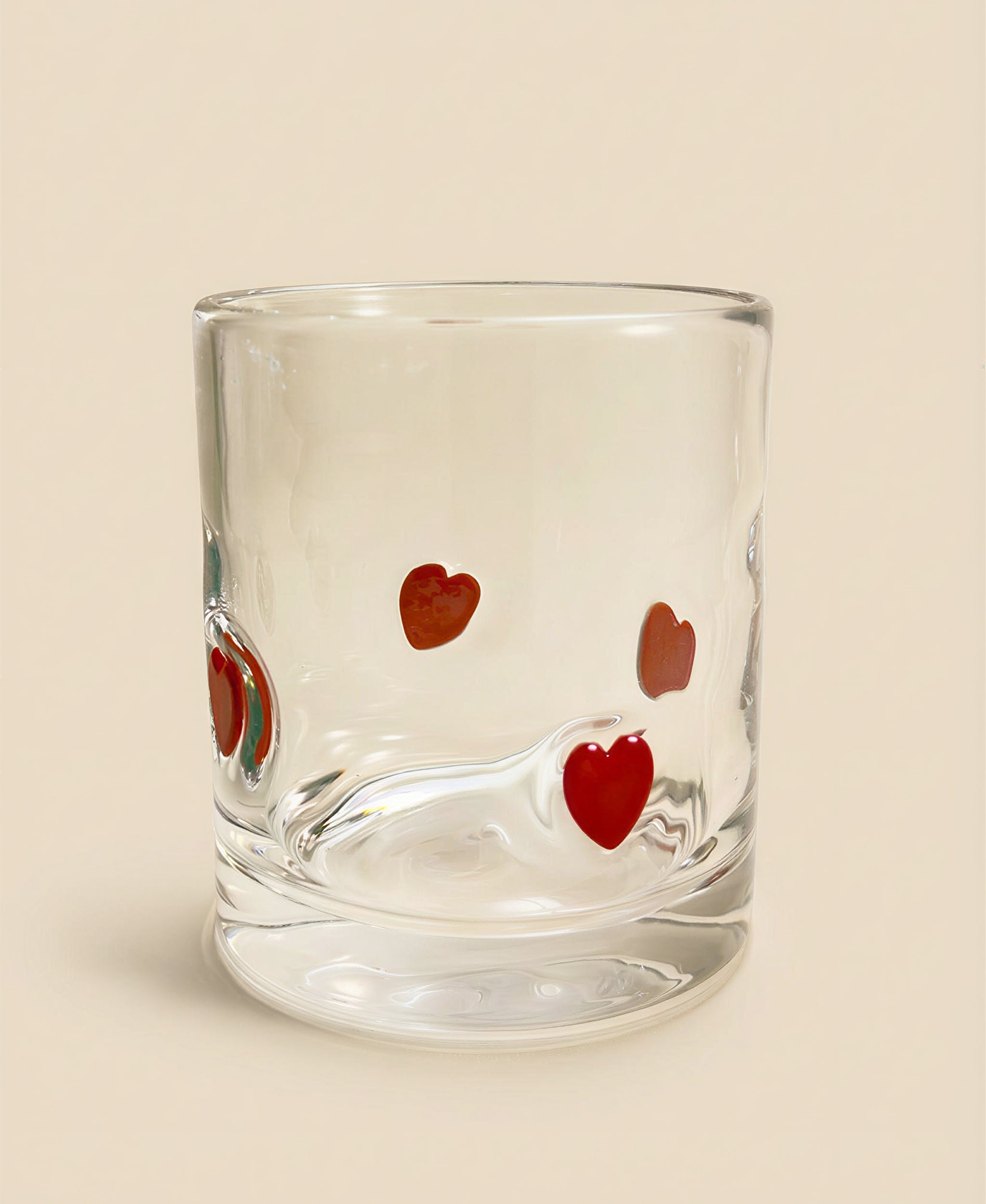 Heart Thick Glass Cup