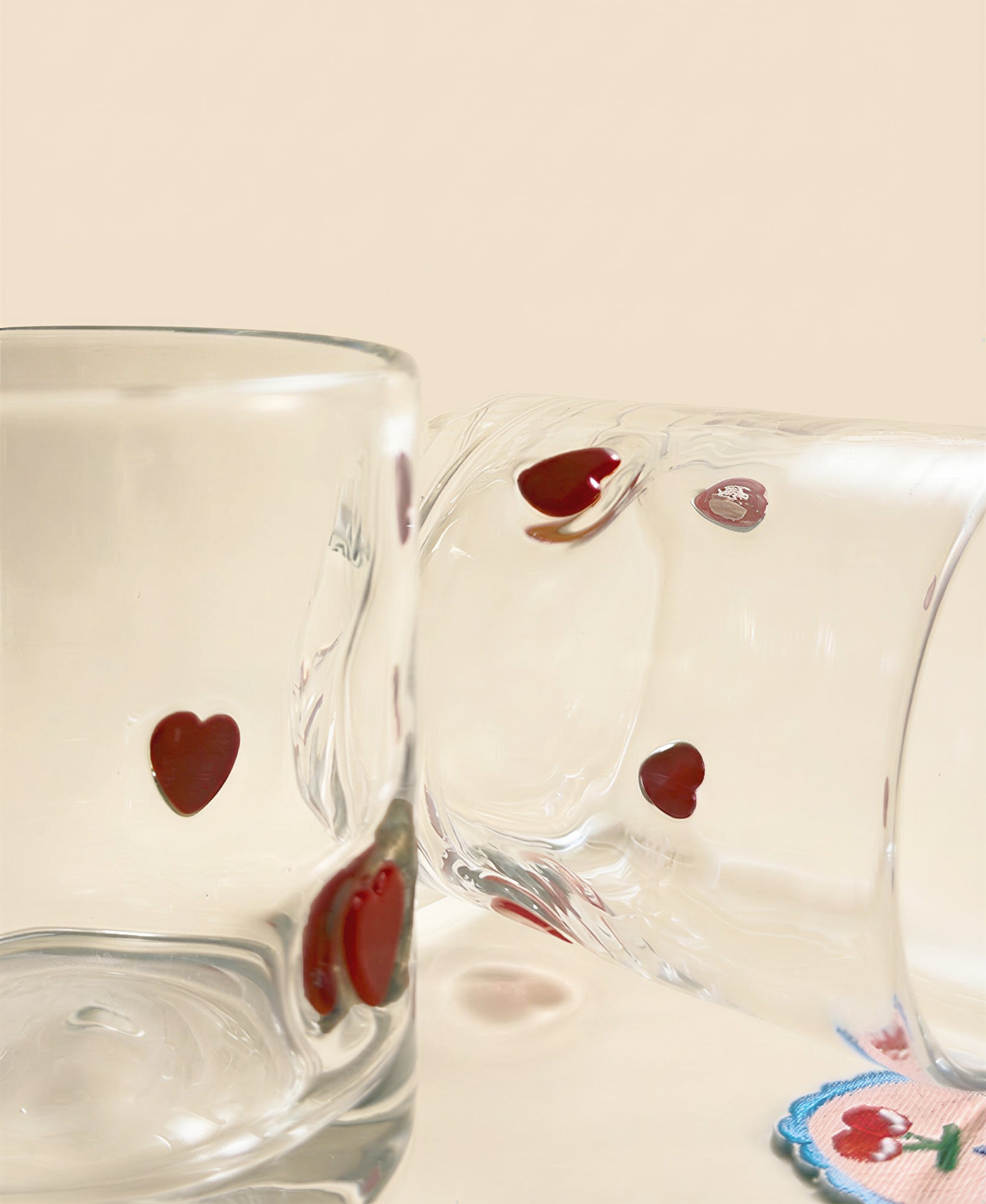 Heart Thick Glass Cup