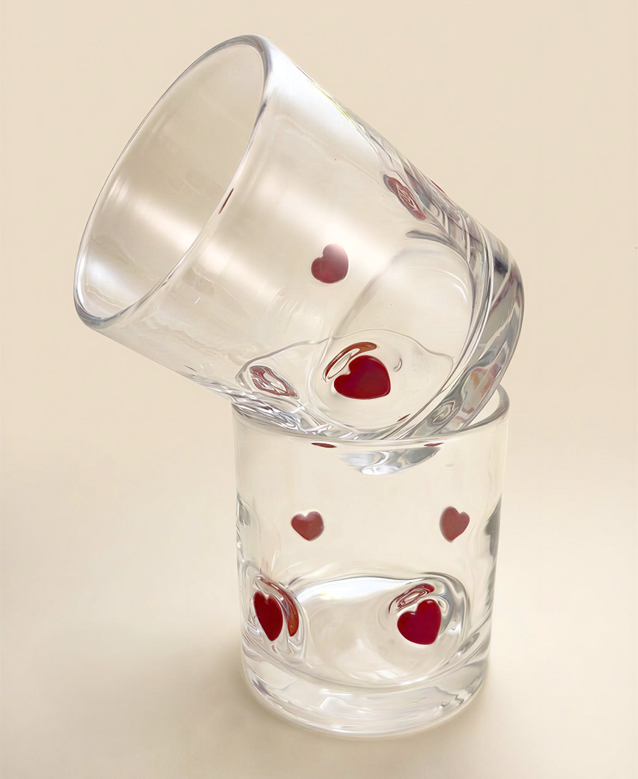 Heart Thick Glass Cup