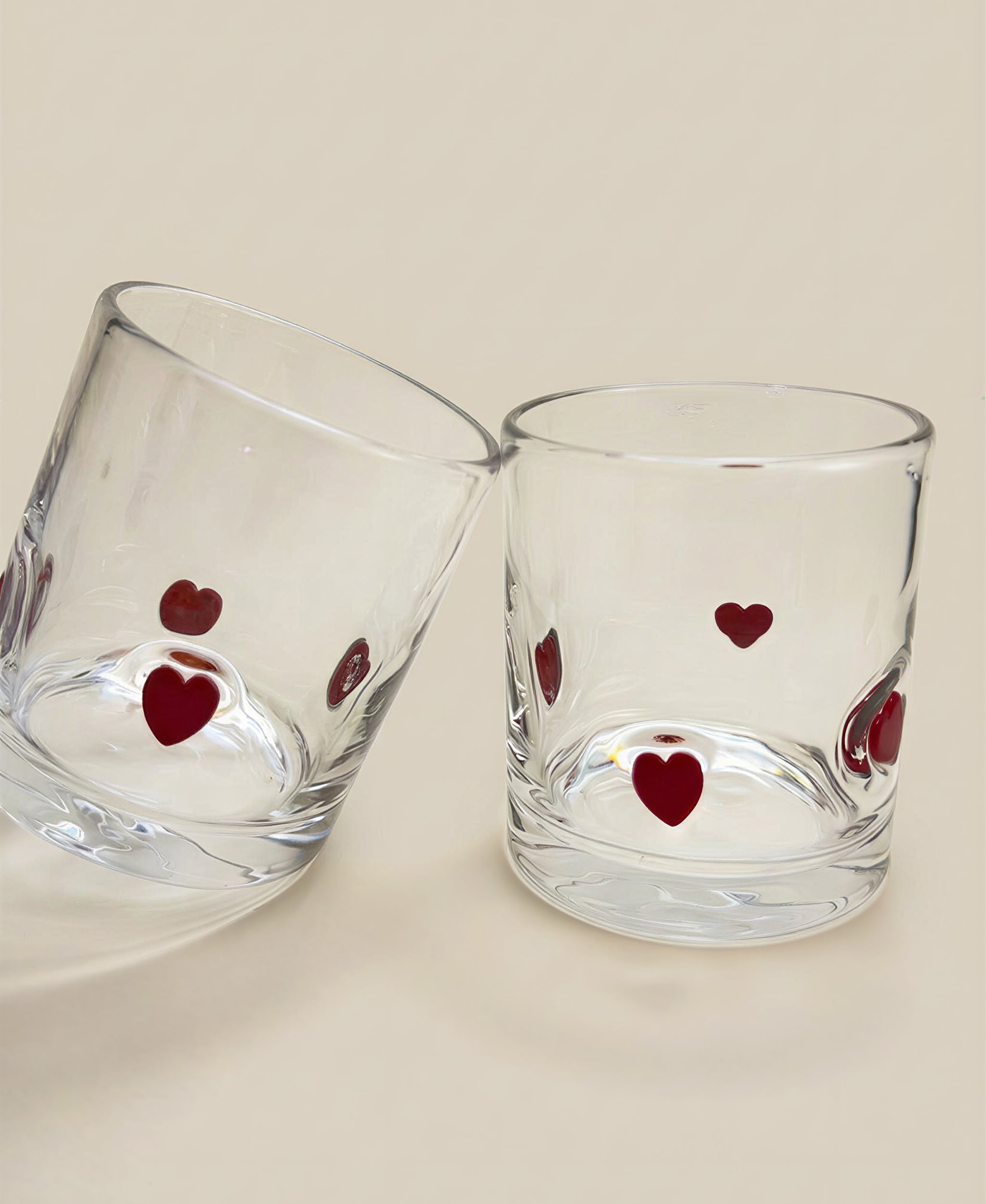 Heart Thick Glass Cup