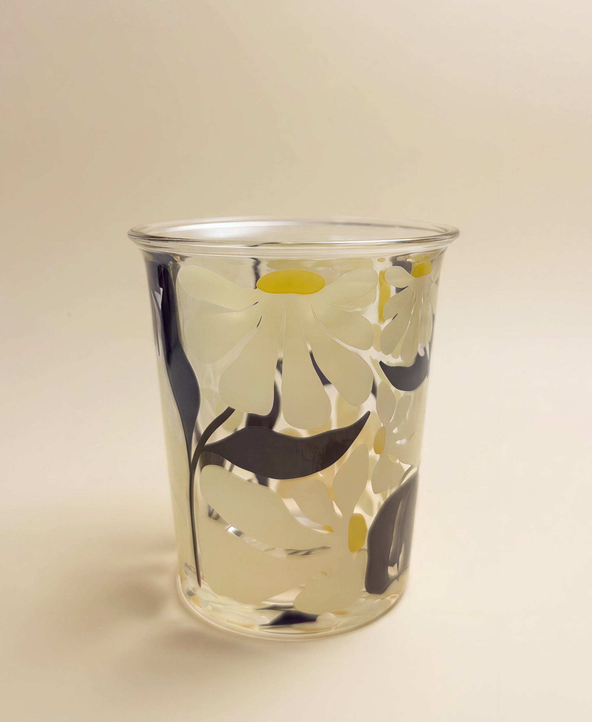 Vintage Flower Printed Glass