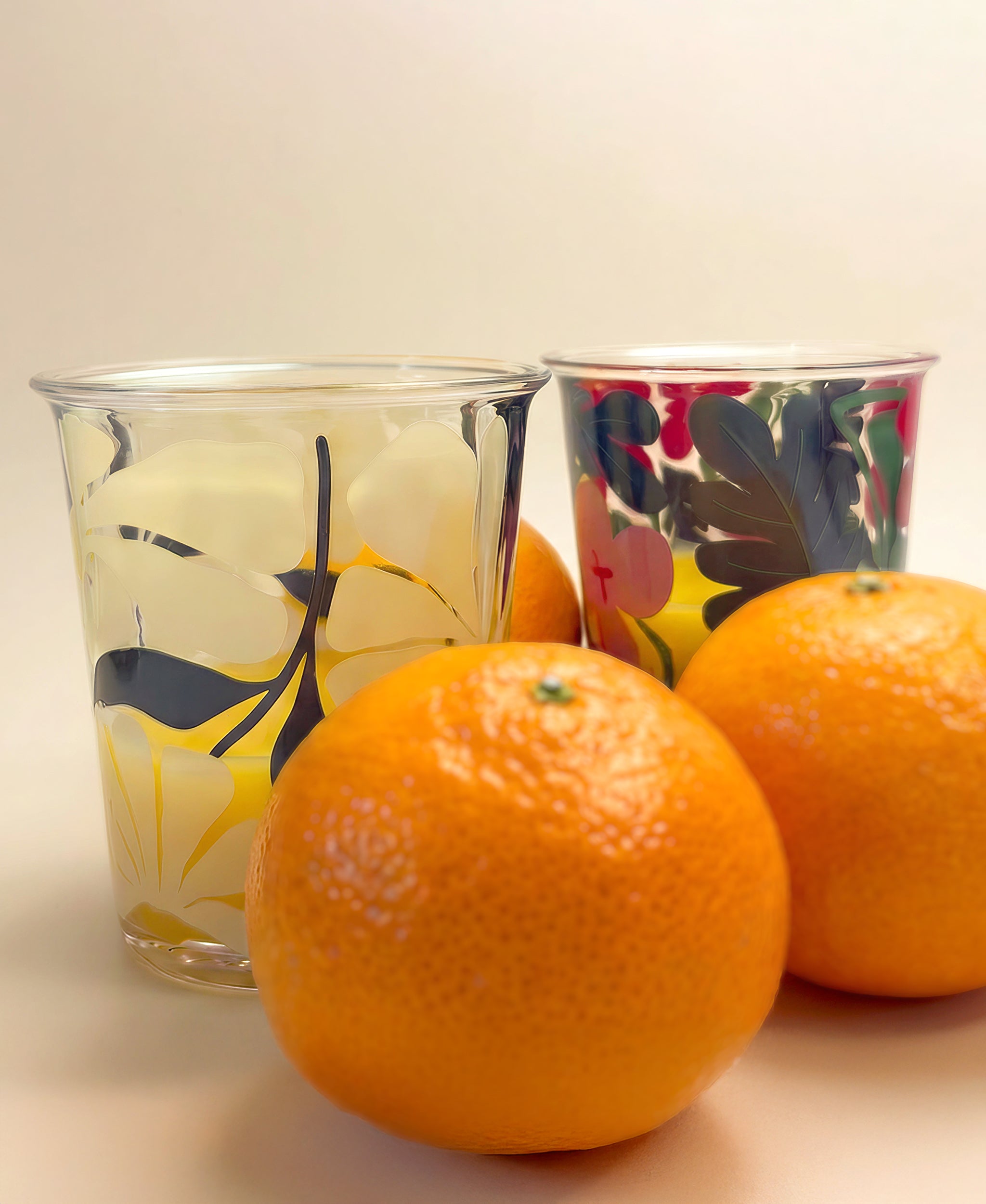 Vintage Flower Printed Glass