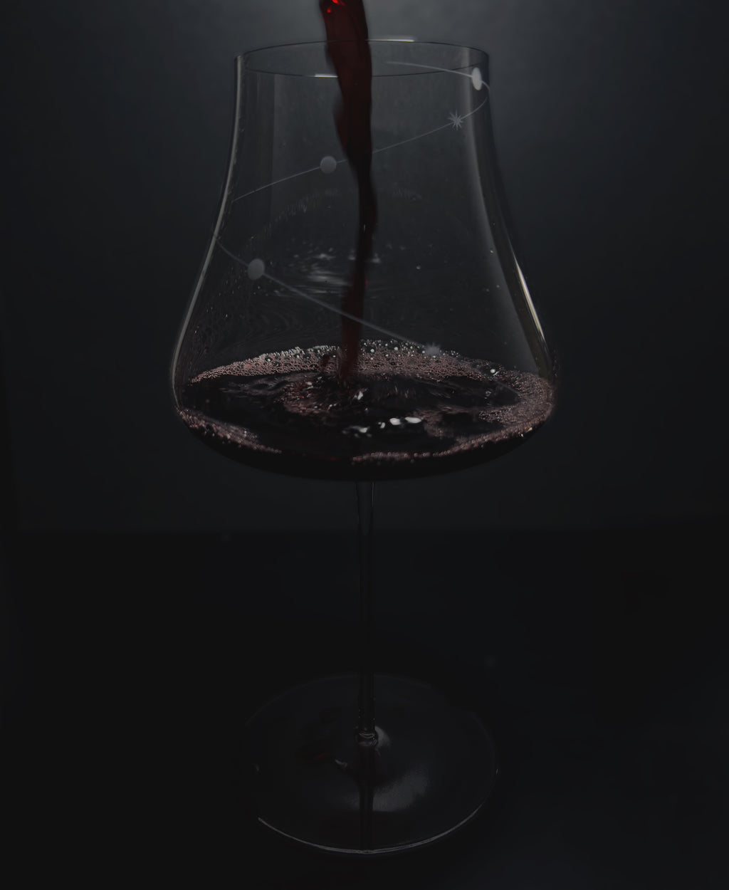 Star Engraved Crystal Wine Glass