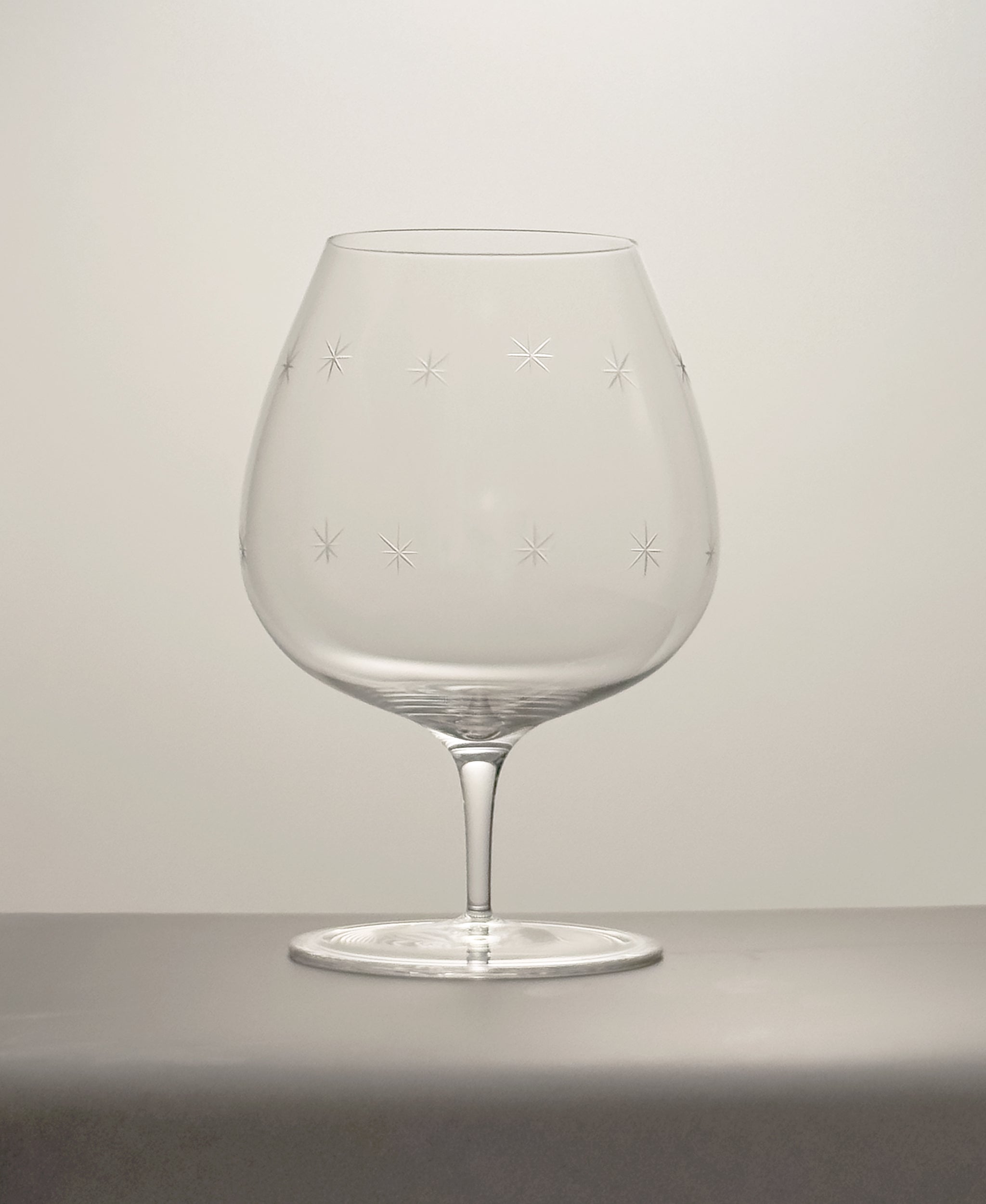 Star Engraved Crystal Cognac Glass