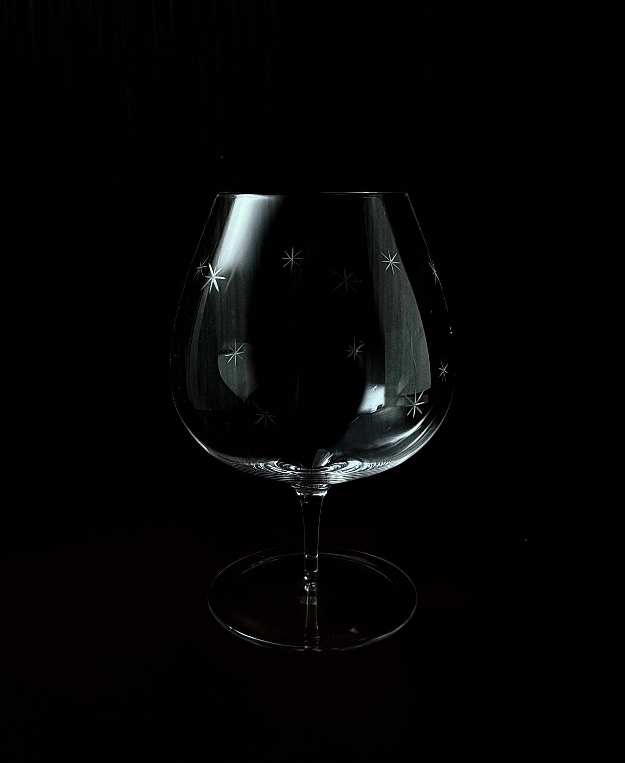 Star Engraved Crystal Cognac Glass